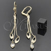 Oro Laminado Long Earring, Gold Filled Style Teardrop Design, with  Cubic Zirconia, Golden Finish, 5.089.003
