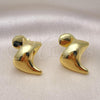 Oro Laminado Stud Earring, Gold Filled Style Chunky Design, Polished, Golden Finish, 02.368.0084
