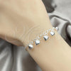Sterling Silver Charm Bracelet, Heart Design, Polished, Silver Finish, 03.409.0007.07