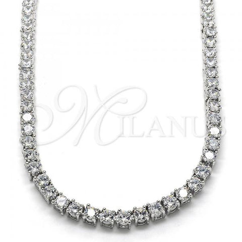 Rhodium Plated Fancy Necklace, with White Cubic Zirconia, Polished, Rhodium Finish, 04.284.0006.1.24