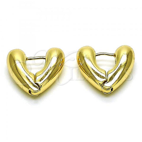 Oro Laminado Huggie Hoop, Gold Filled Style Chunky Design, Polished, Golden Finish, 02.213.0447