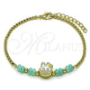 Oro Laminado Fancy Bracelet, Gold Filled Style with Turquoise Crystal, Turquoise Enamel Finish, Golden Finish, 03.213.0391.1.07