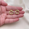 Oro Laminado Stud Earring, Gold Filled Style Love Knot Design, Polished, Golden Finish, 02.163.0217