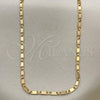 Oro Laminado Basic Necklace, Gold Filled Style Pave Mariner Design, Polished, Tricolor, 04.58.0014.22