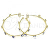 Oro Laminado Medium Hoop, Gold Filled Style Evil Eye Design, Blue Enamel Finish, Golden Finish, 02.213.0219.40