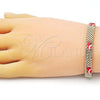 Oro Laminado Fancy Bracelet, Gold Filled Style Elephant and Bismark Design, Red Enamel Finish, Golden Finish, 03.331.0218.1.08