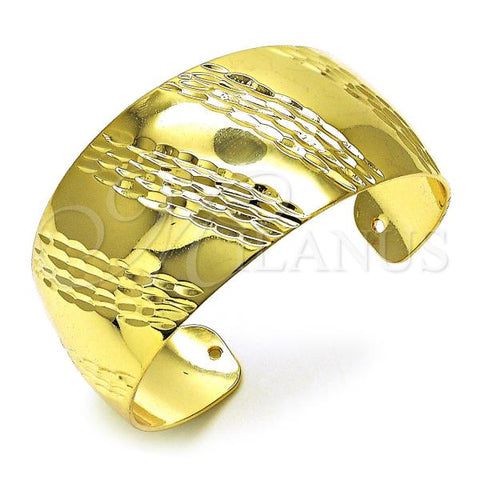 Oro Laminado Individual Bangle, Gold Filled Style Diamond Cutting Finish, Golden Finish, 07.122.0002