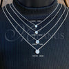 Sterling Silver Fancy Necklace, Rolo Design, with White Cubic Zirconia, Polished, Silver Finish, 04.401.0023.18