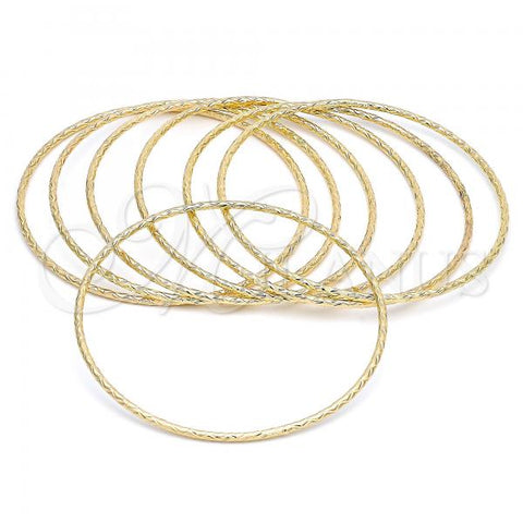 Oro Laminado Semanario Bangle, Gold Filled Style Diamond Cutting Finish, Golden Finish, 07.93.0008.06