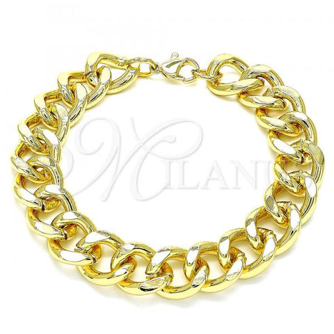 Oro Laminado Basic Bracelet, Gold Filled Style Chunky Design, Polished, Golden Finish, 03.331.0121.09