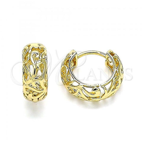Oro Laminado Huggie Hoop, Gold Filled Style Polished, Golden Finish, 02.210.0524.15