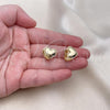 Oro Laminado Huggie Hoop, Gold Filled Style Heart Design, Polished, Golden Finish, 02.195.0283.14