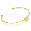 Stainless Steel Individual Bangle, Heart Design, Polished, Golden Finish, 07.265.0016 (01 MM Thickness, One size fits all)
