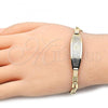 Oro Laminado ID Bracelet, Gold Filled Style Polished, Tricolor, 03.63.1934.1.07