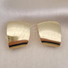 Oro Laminado Stud Earring, Gold Filled Style Chunky Design, Polished, Golden Finish, 02.385.0041