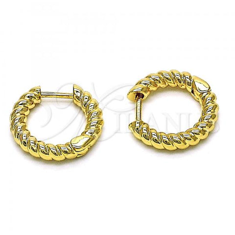 Oro Laminado Huggie Hoop, Gold Filled Style Polished, Golden Finish, 02.195.0169.15