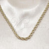 Oro Laminado Basic Necklace, Gold Filled Style Rope Design, Polished, Golden Finish, 04.213.0206.18