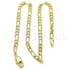 Oro Laminado Basic Anklet, Gold Filled Style Figaro Design, Polished, Golden Finish, 5.222.017.10