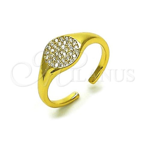 Oro Laminado Multi Stone Ring, Gold Filled Style with White Micro Pave, Polished, Golden Finish, 01.196.0011