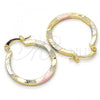 Oro Laminado Small Hoop, Gold Filled Style Matte Finish, Tricolor, 02.170.0204.1.25