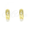 Oro Laminado Huggie Hoop, Gold Filled Style Apple Design, Polished, Golden Finish, 02.213.0276.12