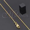 Oro Laminado Basic Necklace, Gold Filled Style Box Design, Polished, Golden Finish, 5.222.040.24
