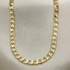 Oro Laminado Basic Necklace, Gold Filled Style Curb Design, Polished, Golden Finish, 5.222.004.20