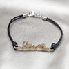 Stainless Steel Fancy Bracelet, Love Design, with White Crystal, Polished, Rose Gold Finish, 03.63.22128.08