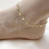Oro Laminado Fancy Anklet, Gold Filled Style Heart and Miami Cuban Design, Polished, Golden Finish, 03.213.0365.10