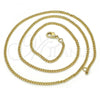 Oro Laminado Basic Necklace, Gold Filled Style Miami Cuban Design, Polished, Golden Finish, 04.213.0090.20