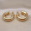 Oro Laminado Medium Hoop, Gold Filled Style Hollow Design, Polished, Golden Finish, 02.163.0313.30
