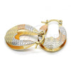 Oro Laminado Small Hoop, Gold Filled Style Diamond Cutting Finish, Tricolor, 02.65.2536.20