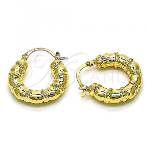 Oro Laminado Small Hoop, Gold Filled Style Hollow Design, Polished, Golden Finish, 02.163.0185.25