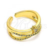 Oro Laminado Multi Stone Ring, Gold Filled Style with White Cubic Zirconia and White Micro Pave, Polished, Golden Finish, 01.102.0004