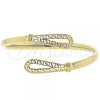 Oro Laminado Individual Bangle, Gold Filled Style Greek Key and Teardrop Design, Polished, Golden Finish, 5.230.011 (05 MM Thickness, One size fits all)