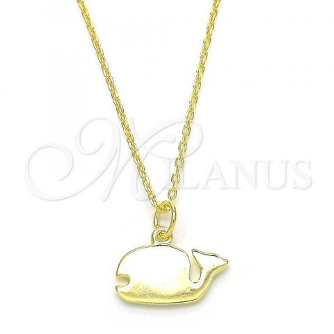 Sterling Silver Pendant Necklace, Polished, Golden Finish, 04.337.0003.1.16