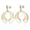 Oro Laminado Long Earring, Gold Filled Style Golden Finish, 02.32.0517