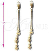 Oro Laminado Long Earring, Gold Filled Style Flower Design, Polished, Golden Finish, 02.63.0614