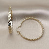 Oro Laminado Medium Hoop, Gold Filled Style Diamond Cutting Finish, Golden Finish, 02.170.0517.40