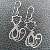 Sterling Silver Dangle Earring, Cat Design, Polished, Silver Finish, 02.392.0016