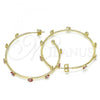 Oro Laminado Medium Hoop, Gold Filled Style Evil Eye Design, Red Enamel Finish, Golden Finish, 02.213.0219.2.40