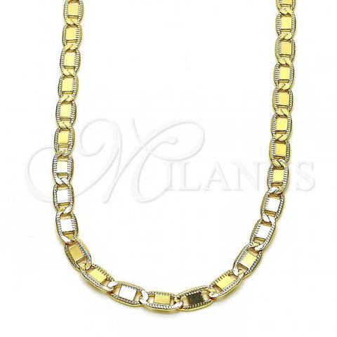 Oro Laminado Basic Necklace, Gold Filled Style Mariner Design, Polished, Golden Finish, 04.319.0005.1.24