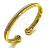 Oro Laminado Individual Bangle, Gold Filled Style Polished, Tricolor, 07.170.0063