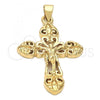 Oro Laminado Religious Pendant, Gold Filled Style Crucifix Design, Golden Finish, 5.192.024