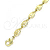 Oro Laminado Basic Anklet, Gold Filled Style Puff Mariner Design, Polished, Golden Finish, 04.326.0002.10