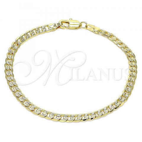 Oro Laminado Basic Bracelet, Gold Filled Style Curb Design, Polished, Golden Finish, 04.213.0237.08