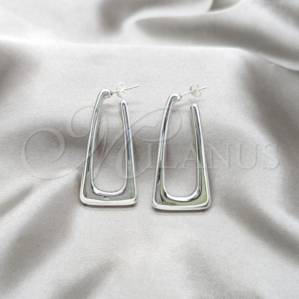 Sterling Silver Stud Earring, Polished, Silver Finish, 02.395.0054