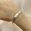Oro Laminado Solid Bracelet, Gold Filled Style Polished, Tricolor, 03.102.0052.08