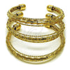 Oro Laminado Trio Bangle, Gold Filled Style Diamond Cutting Finish, Golden Finish, 07.282.0043