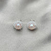 Sterling Silver Stud Earring, with Rose Pearl, Polished, Silver Finish, 02.399.0061